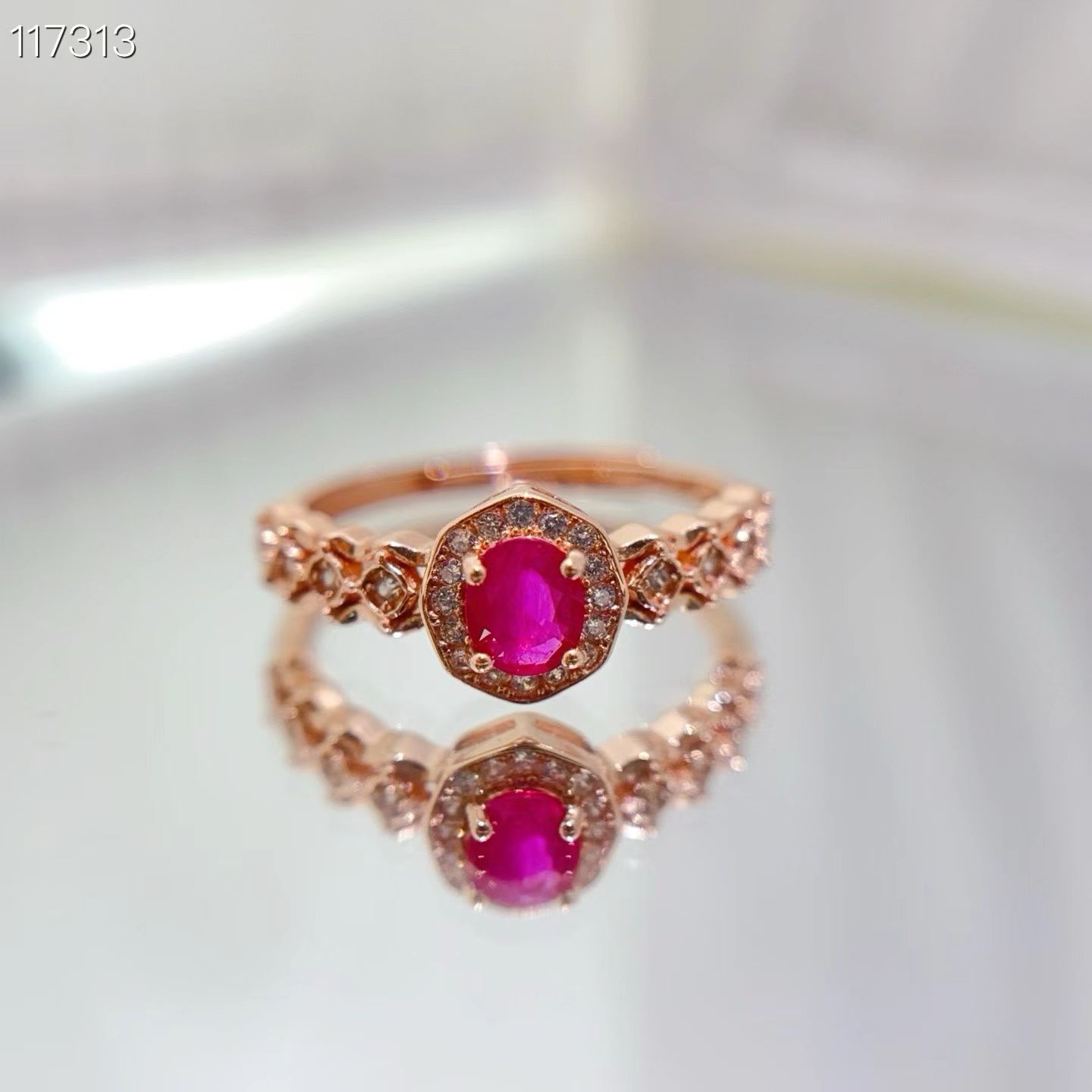 Natural pink ruby ring Adorable 925 silver gemstone ring 4mm*5mm 0.4ct genuine ruby jewelry gift for women