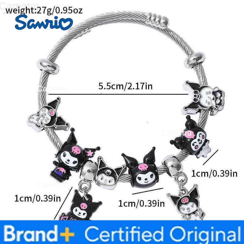 Sanrio Kuromi Cartoon Cute Bracelet Exquisite Charm Bangle for Girls And Women Fashion Jewelry Accessory Gift H251229