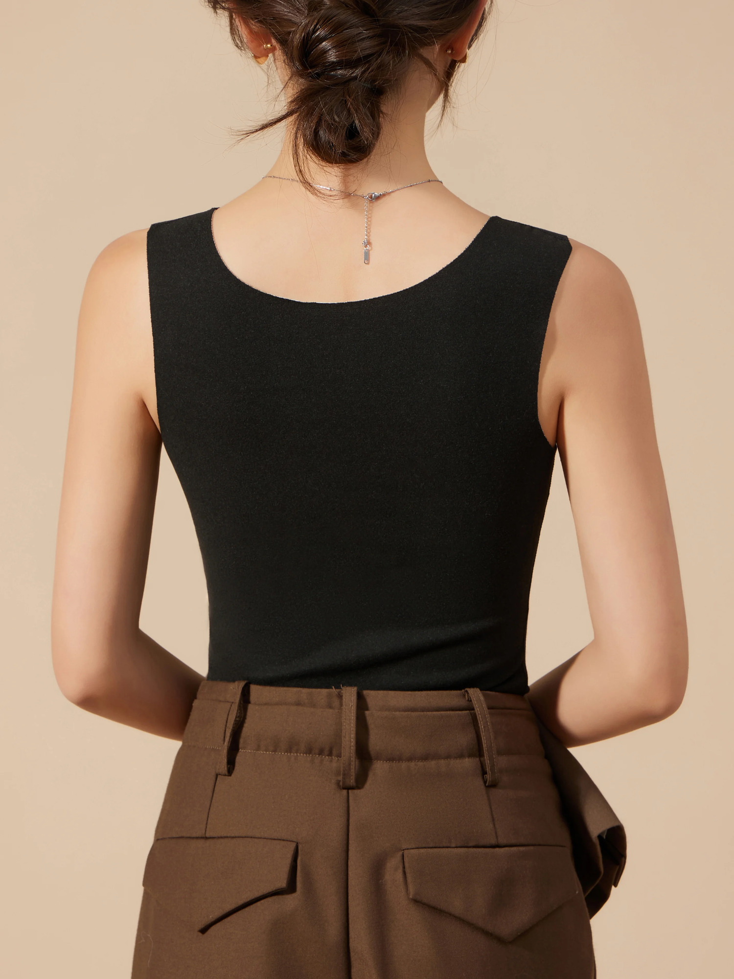 Womens Thickened Seamless Warm Vest Stuffed Thin Slim Fit Clothes Autumn and Winter Bottoming Tops Underwear Top 251225