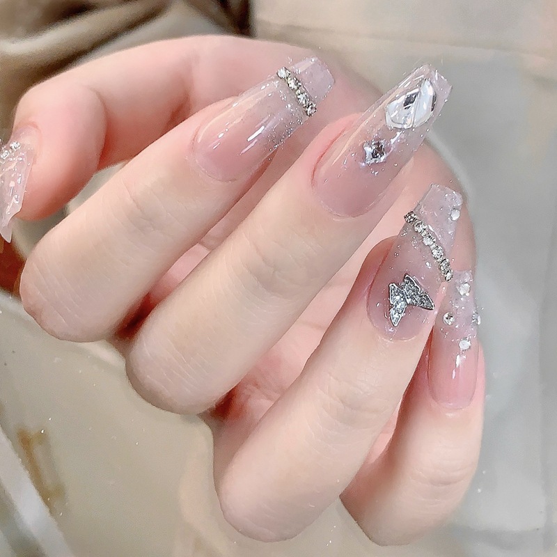 Luxury Removable Butterfly Flash Diamond Nail Patches for Professional Phototherapy