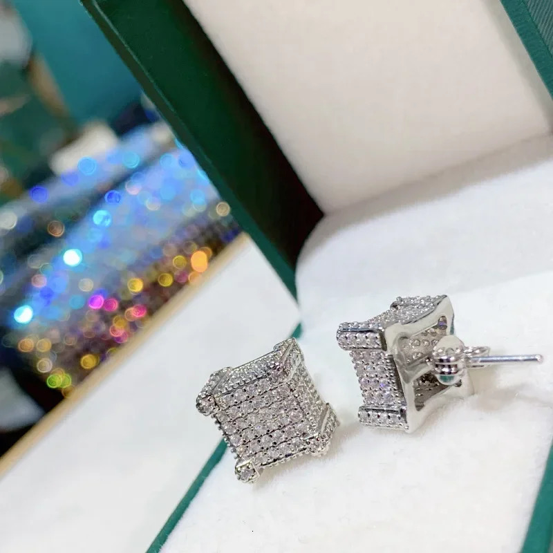 MDL Moissanit1 Style Square Earrings Earring Rap Men And Women Personalized Earrings Powder Full Diamond Earrings 251224