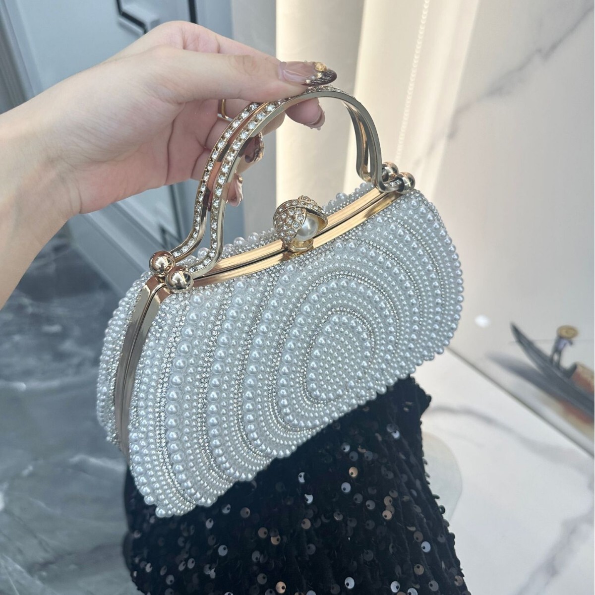 New European and American style women's evening dress bag, diamond decoration bag, crossbody bag, luxury handbag, shoulder bag
