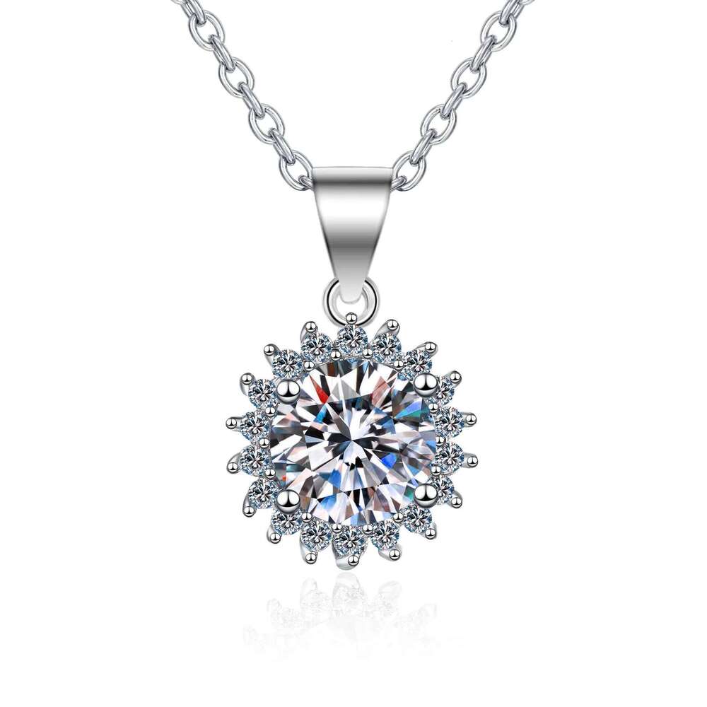 0.5-5ct D Color Moissanite Woman Pendant Sier For Women Chains Party Bridal Fine Jewelry 925sterling Silver Necklace 648