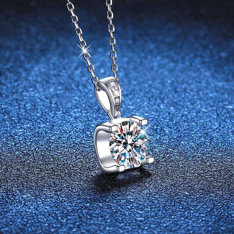 0.5-2CT D Color Moissanite Woman Pendant Sier For Women Chains Party Bridal Fine Jewelry 925sterling Silver Necklace e79