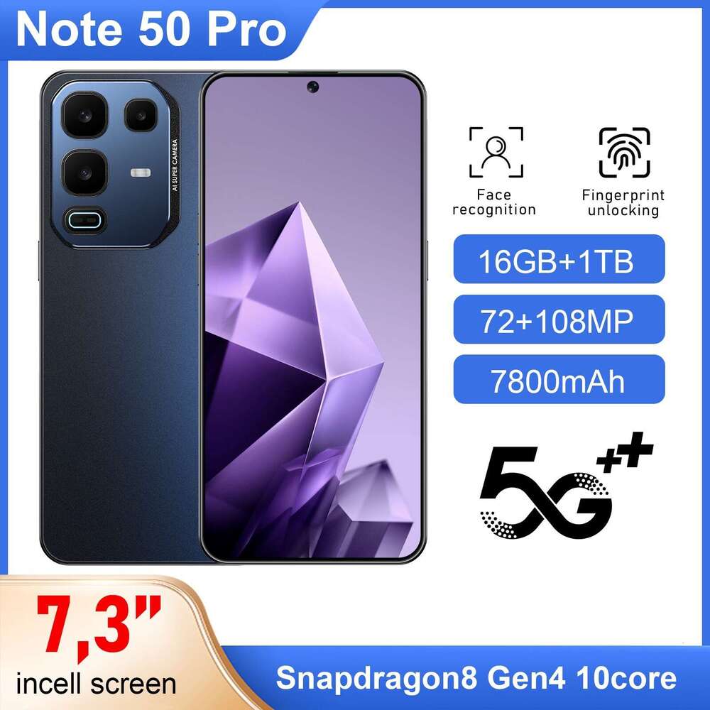 Famous brand cross-border exclusive smartphone Note 50 Pro high-definition large screen 16+1T in stock Android phone source factory CKS