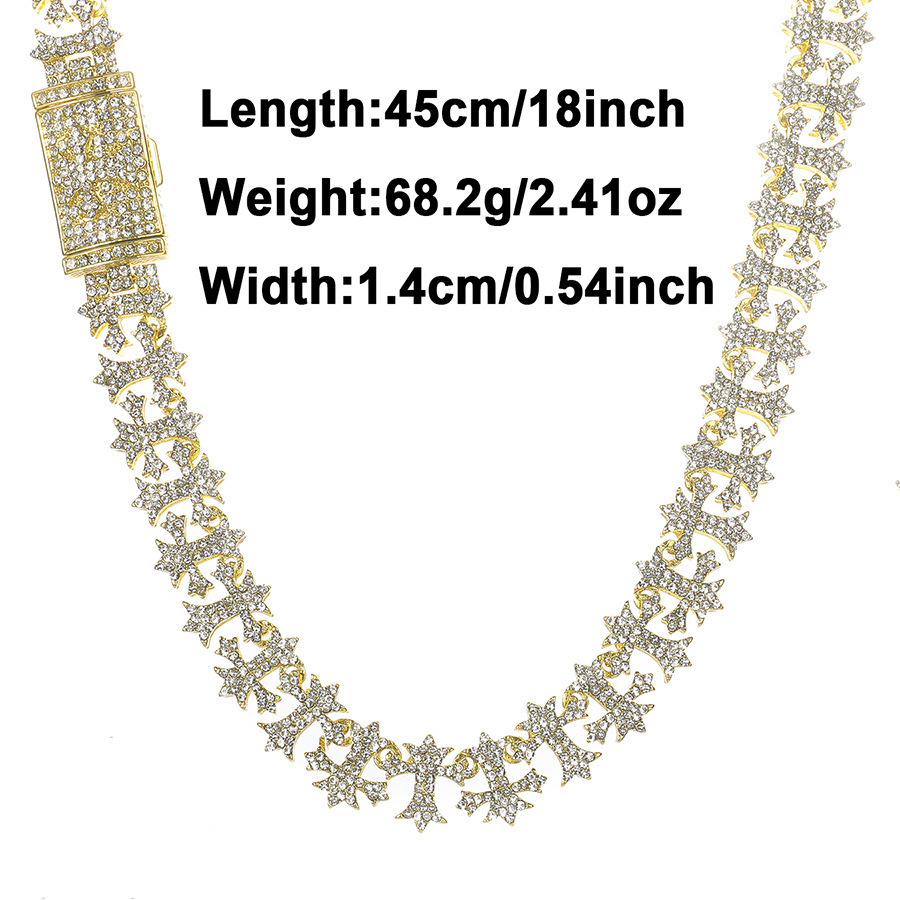 Luxury Brand Designer Jewelry European And American Hip-Hop Necklace Cross Maple Leaf Necklace Trendy Brand High-End Personality Men's Cuban Chai