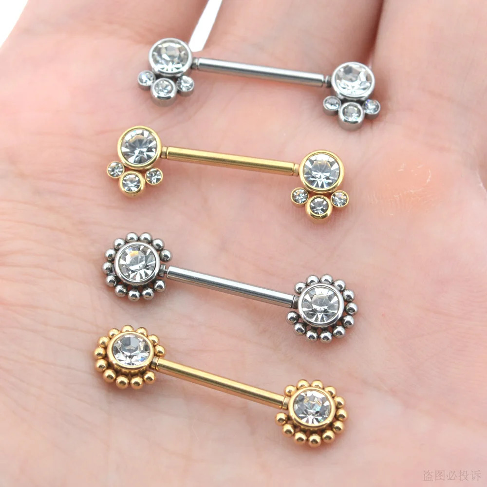 1 Pair 16G 12x14mm Plug-in Stainless Steel Barbell Piercing Sexy Women Nipple Piercing Jewelry Unthreaded Nipple Rings No Screw 251224