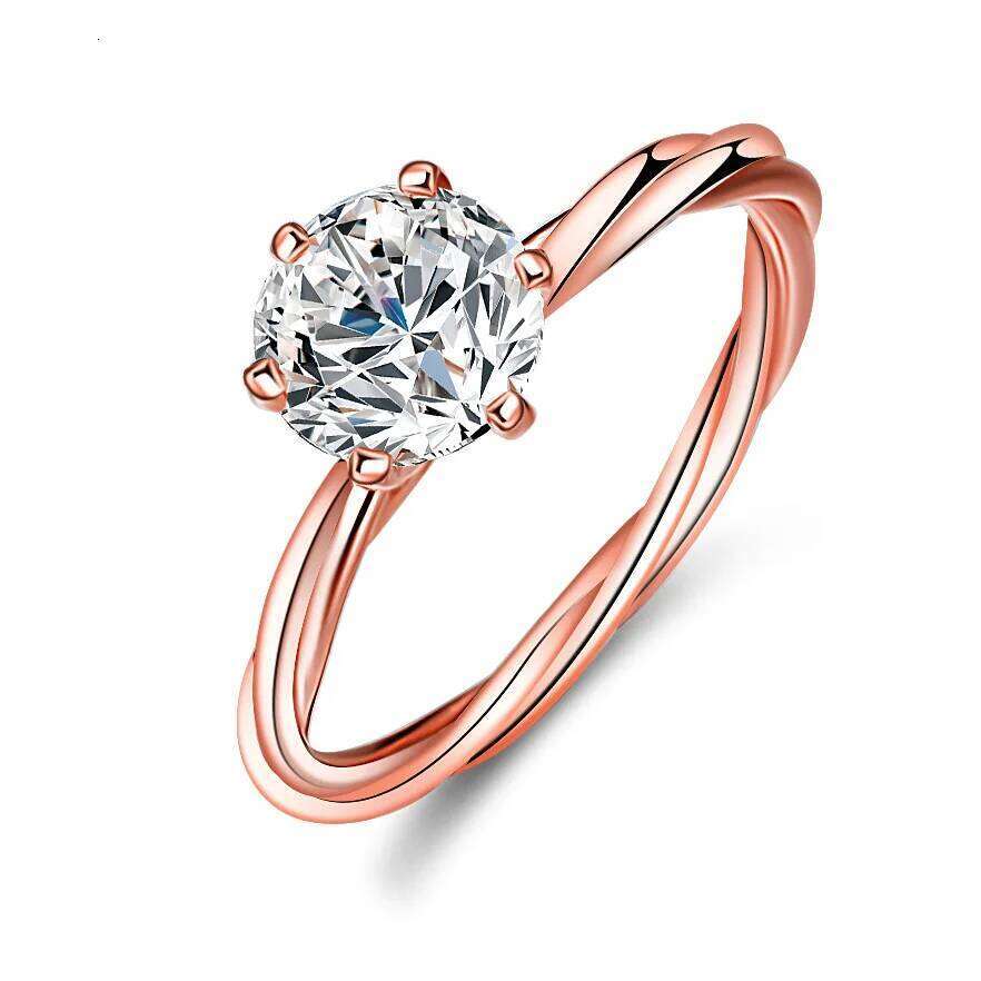 18K gold moissanite love twine rattan PT950 platinum women's one Ct ring holiday gift 67c
