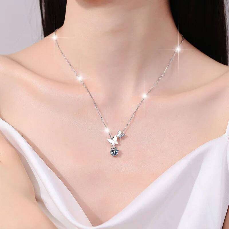 1ct Moissanite Woman Pendant Sier For Women Chains Party Bridal Fine Jewelry 925sterling Silver Necklace 332