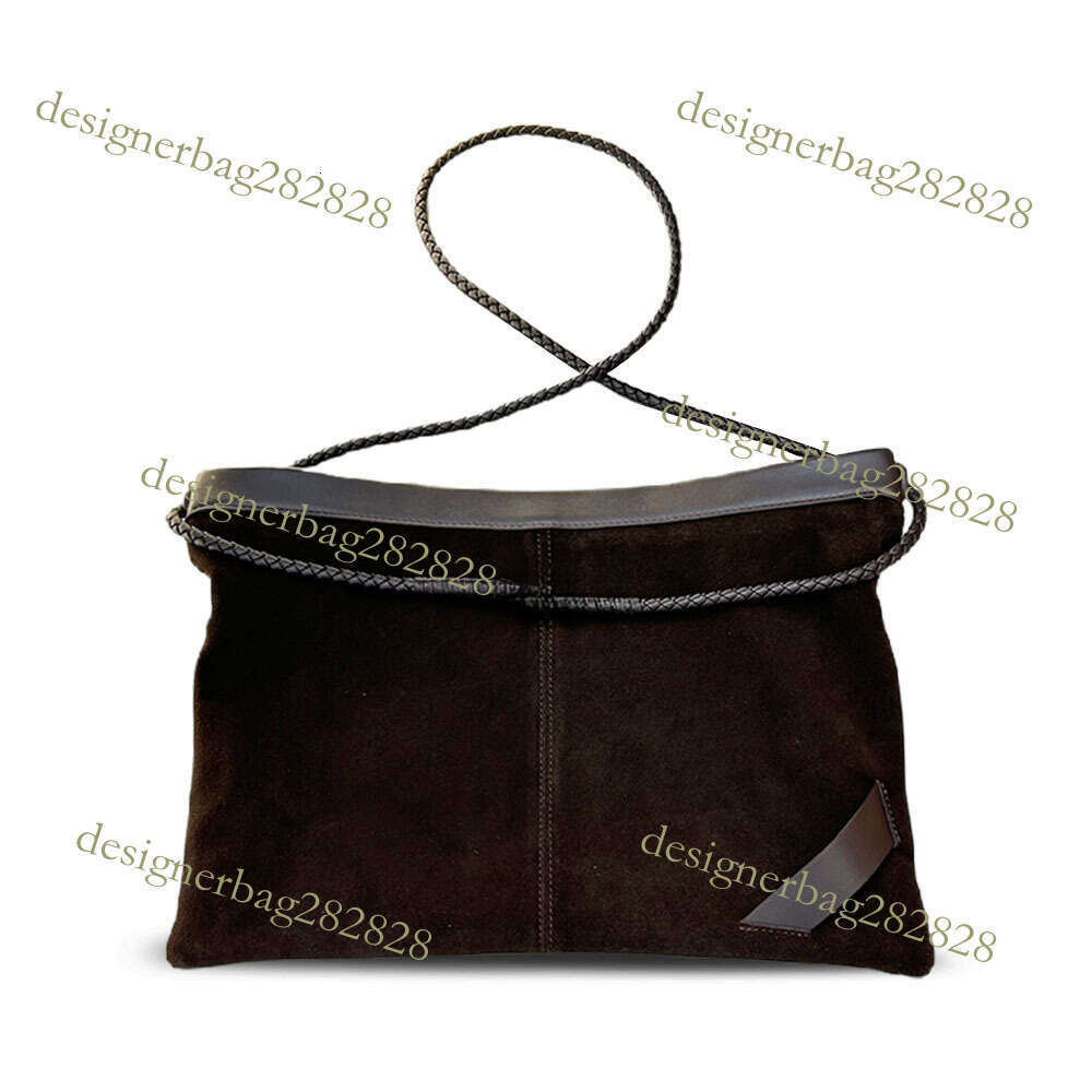 Totebag Shoulder ROSE NOIRE Cross Border New Woven Rope Suede Leather Messenger Lazy Retro Underarm Versatile Single Crossbody Women S Bag