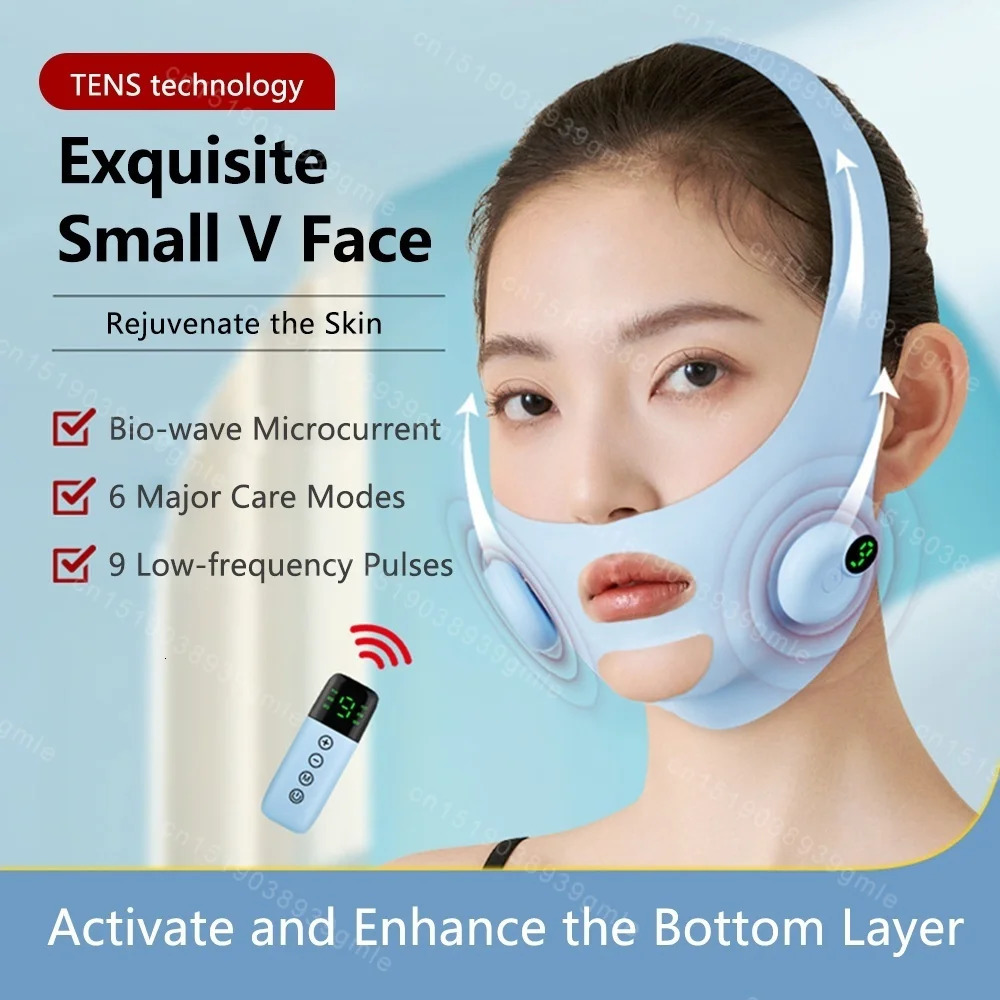 Smart Ems Facial Lifting Microcurrent V Face Elastic Slimming Strap Face Shaping Cheek Lift Up Skin Tightening Facial Massager 251222