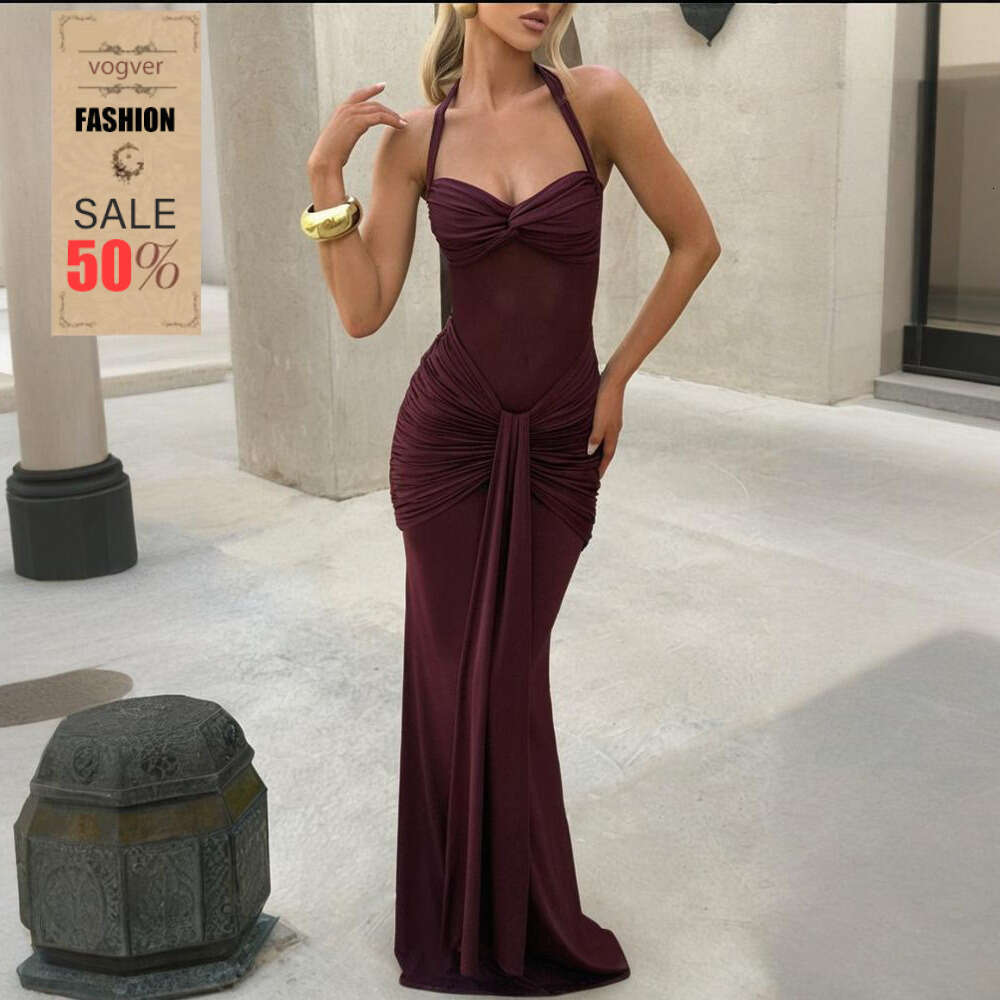 Dress for women Elegant Ruched Ribbon Fashion Bodycon Dress, 2026 New Halter Sexy Version, Prom & Event Wear