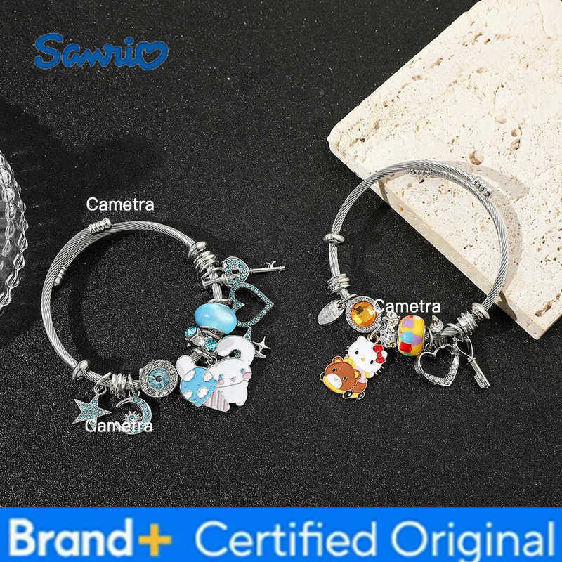 Sanrio Cute Cinnamoroll Hello Kitty Bracelets for Women Luxury Fashion Jewelry Valentines Day Gift H251229