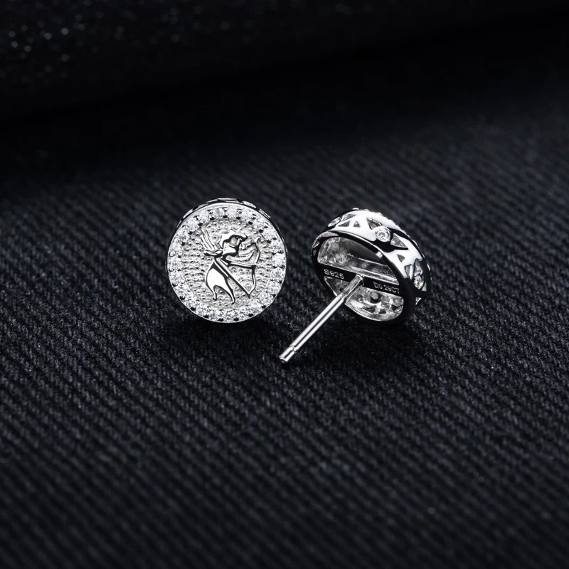 MossanRappr 04cttw Angel Iced out Hip Hop Stud Earrings 925 Sterling Silver D Color Punk Fashion Jewelry for Men 251224