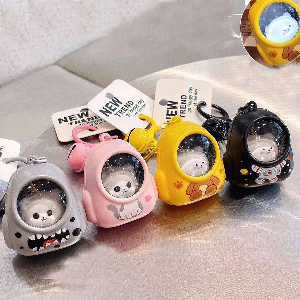 ZAKOL Cute Glowing Night Light Astronaut Cat Schoolbag Keychains Exquisite Interesting School Jewelry Gifts for Girls Boys