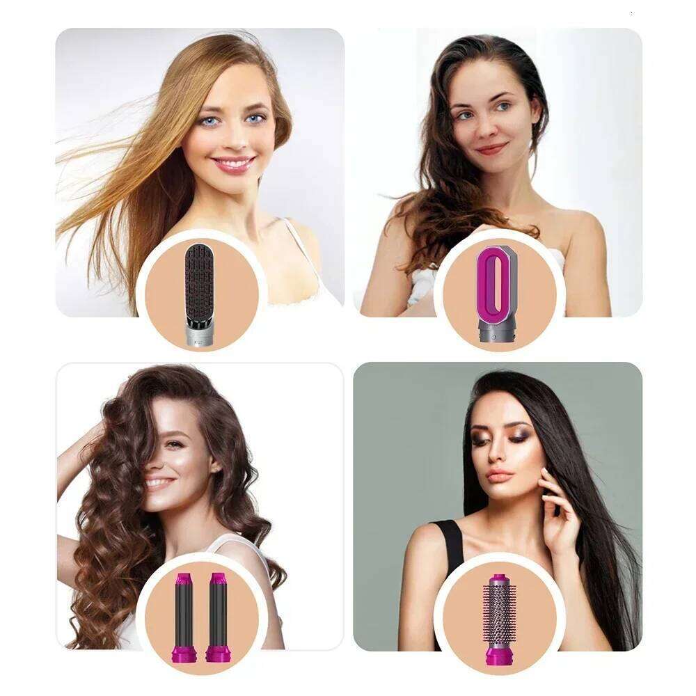 5 In 1 Multifunctional Hair Dryer Straightener Curling Iron With Brush Hot Air Comb Styling Set VMS