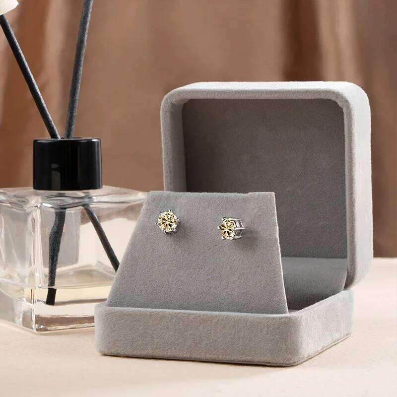 Solitaire moissanite set 925 Sterling Silver Party Wedding Rings Earrings Necklace For Women Bridal Moissanite Jewelry b38