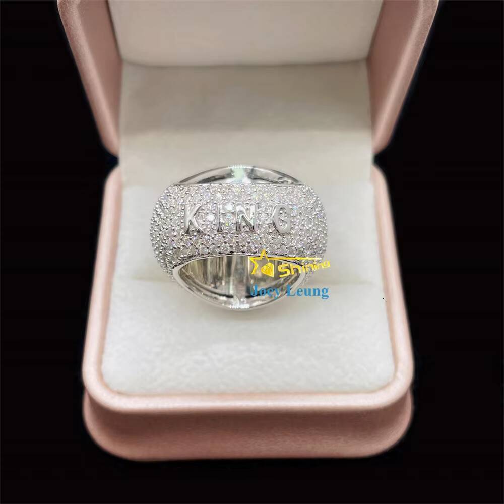 Fashion Styles Pass Diamond Tester Silver Gold Plated VVS Moissanite Dimoand Custom Hip Hop Men Pinky Diamond Iced Out Ring