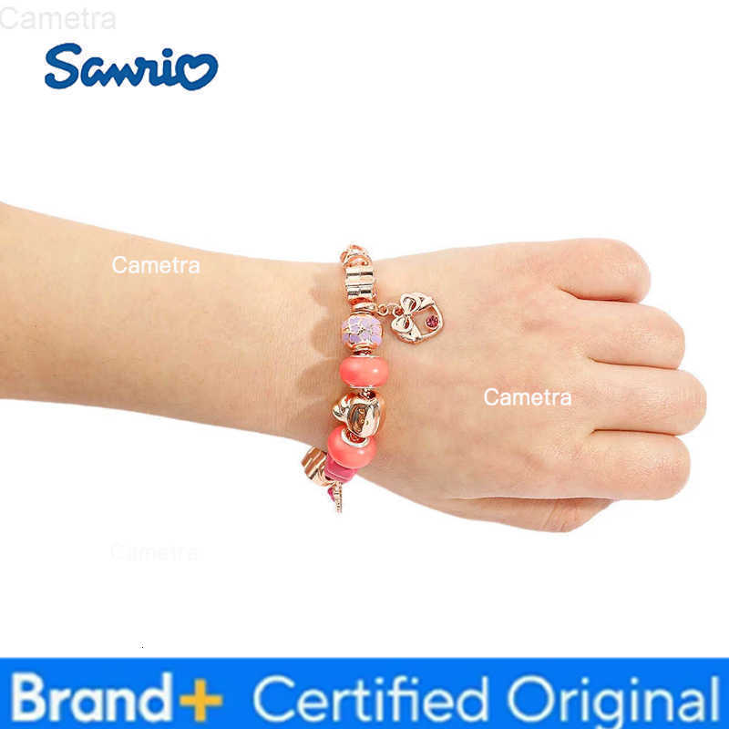 Sanrio Anime Cute My Melody Bracelet Cartoon Figure Melody Charm Beads Pendant DIY Bracelet Bangle Kawaii Accessories Gifts H251229