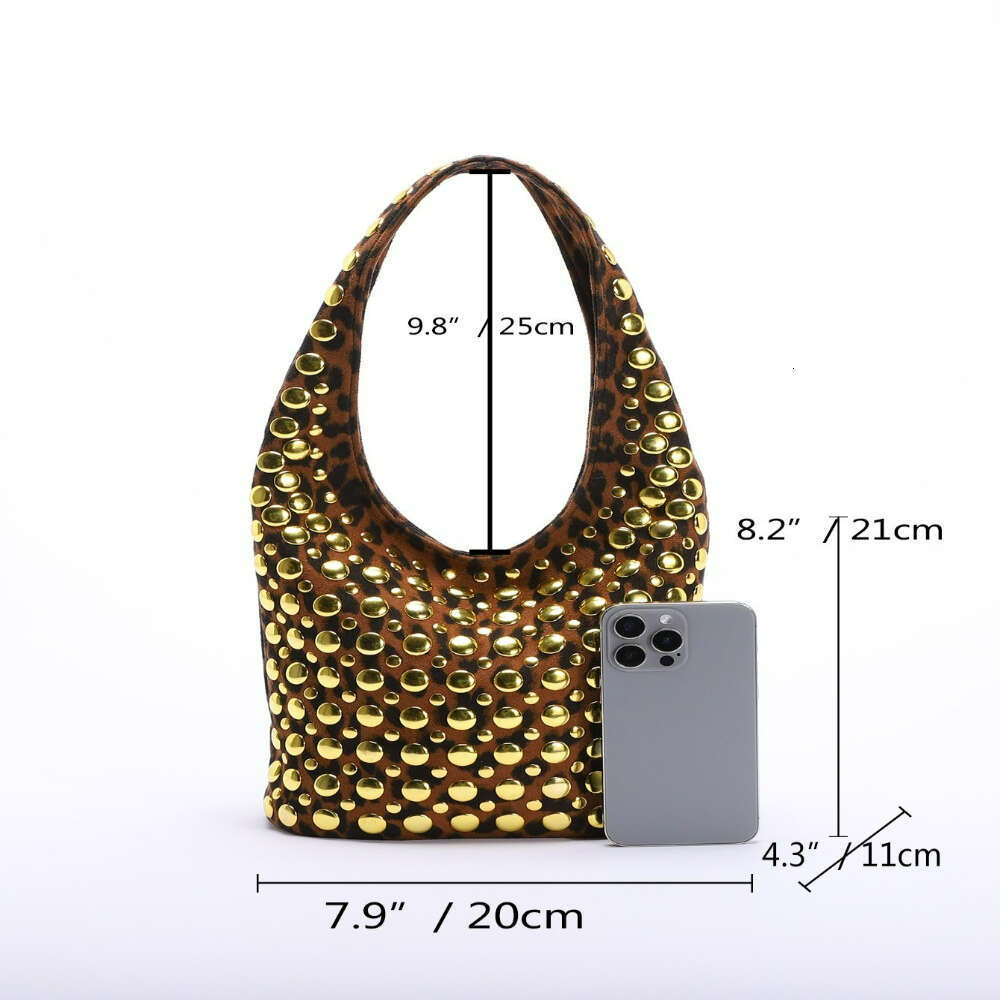 2026 Women S Punk Rivet Edgy Bucket Bag Ic Closure Shoulder Purse Suitable For Parties Outfits Daily Wear Available In