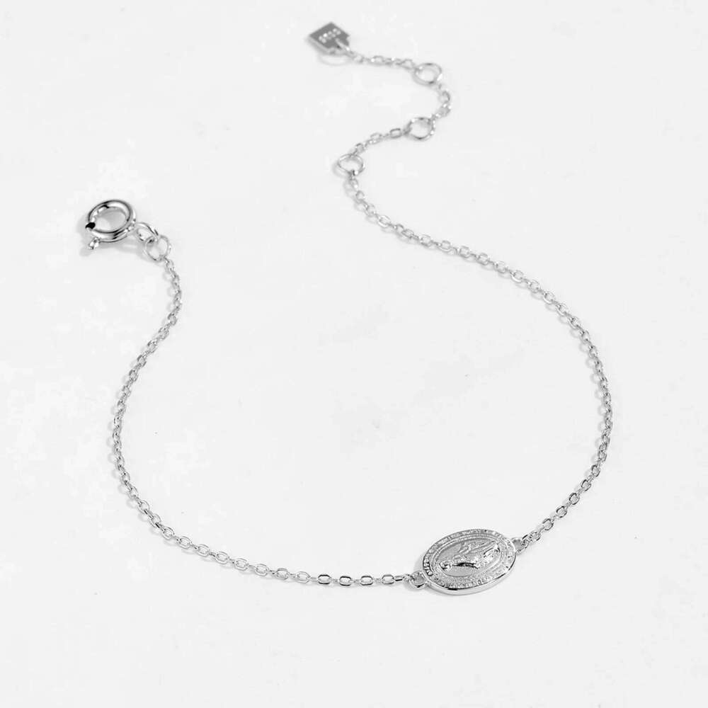 VEWANT Women 925 Sterling Silver Virgin Mary Charm Chain Bracelet Plain 2024 Party Simple Dainty Birthday Gift Jewels 25H1229