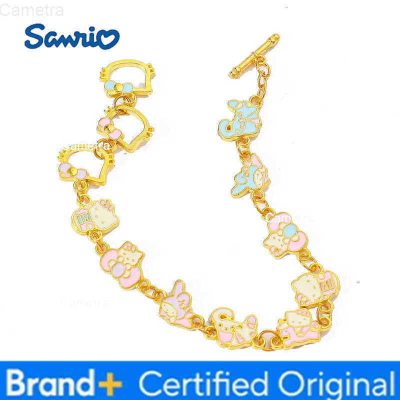 Sanrio Sweet and Cute HelloKitty My Melody Series Hollow Enamel Bracelet Fashion Kawaii Jewelry Gift H251229