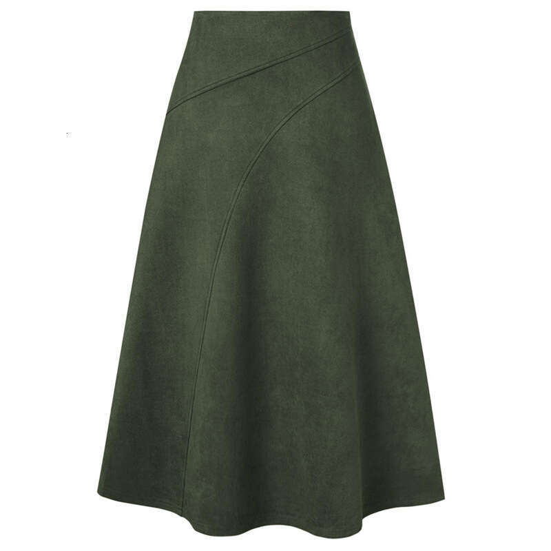 Women's High Waist Midi Skirt Casual A-line Skirt Elegant Autumn Commuter High-Waisted Pleated Versatile Skirt Flared for Daily Wear