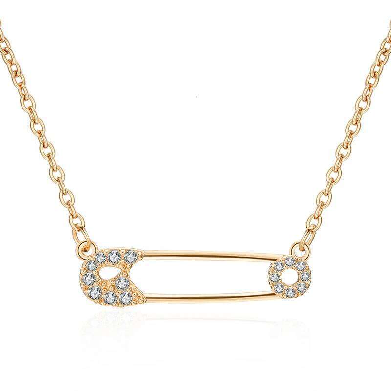 ZAKOL Creative Trendy Paper Clip Charm Chain Choker Necklace for Women Zircon Collarbone Chains Fashion Jewelry Gift