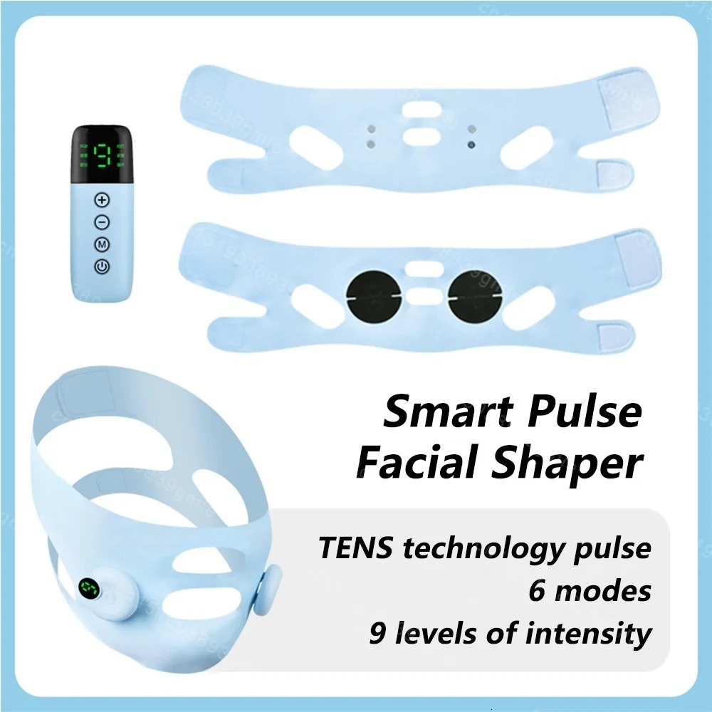 Smart Ems Facial Lifting Microcurrent V Face Elastic Slimming Strap Face Shaping Cheek Lift Up Skin Tightening Facial Massager 251222