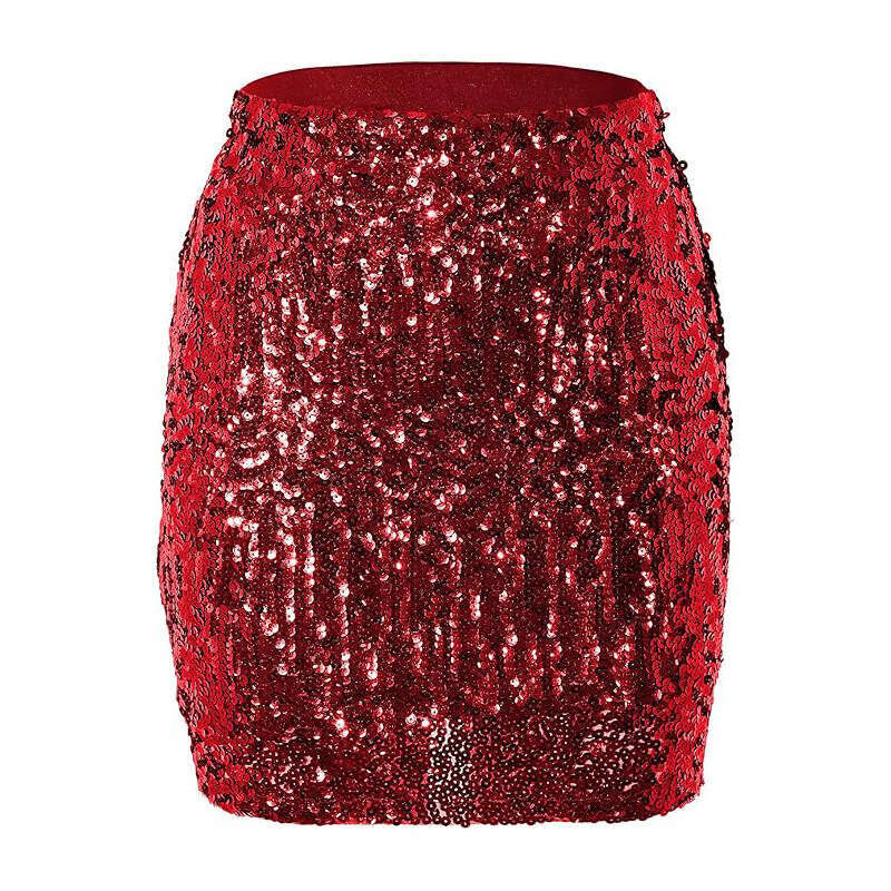 Women's Versatile Mini Skirt Slim Fit Skirt for Party Casual Outfits New Style Costume Sexy Sequin Half Skirt