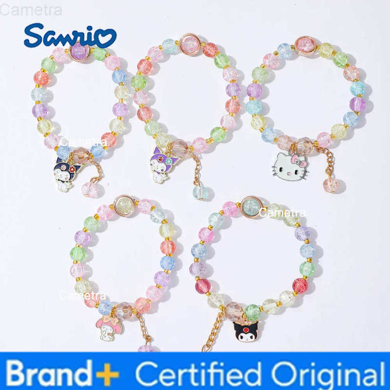 Sanrio My Melody Kuromi Hello Kitty Bracelet Kawaii Crystal Bead Bracelet for Kids Cute Cartoon Themed Birthday Gift H251229