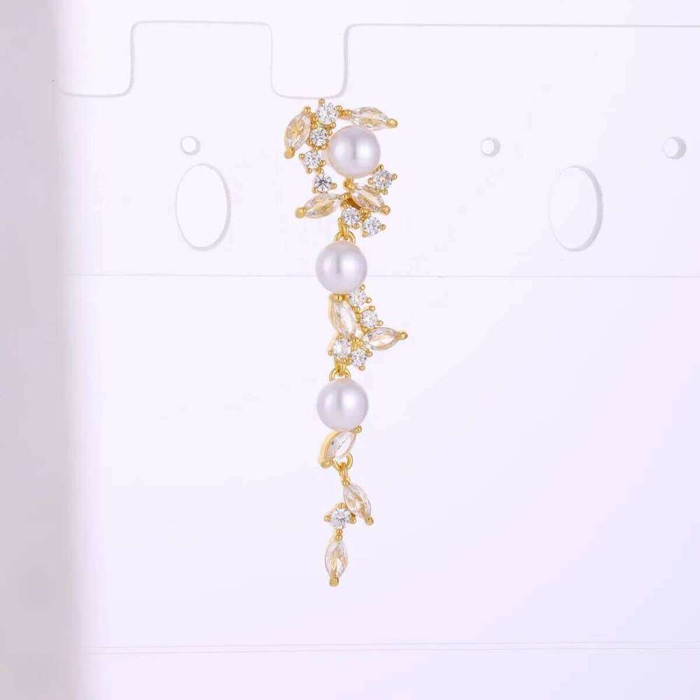 ZAKOL New Trendy Aesthetic Imitation Pearl Zircon Inlaid Tassel Earrings for Women Exquisite Bridal Wedding Accessory