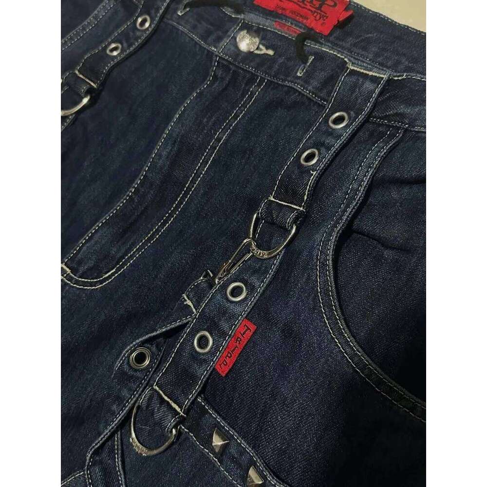 Y2K Fashion Trend Washing Heavy Industry Multi-pocket Baggy Men Gothic New Hip Hop Oversized Wide-leg Pants Mopping Jeans