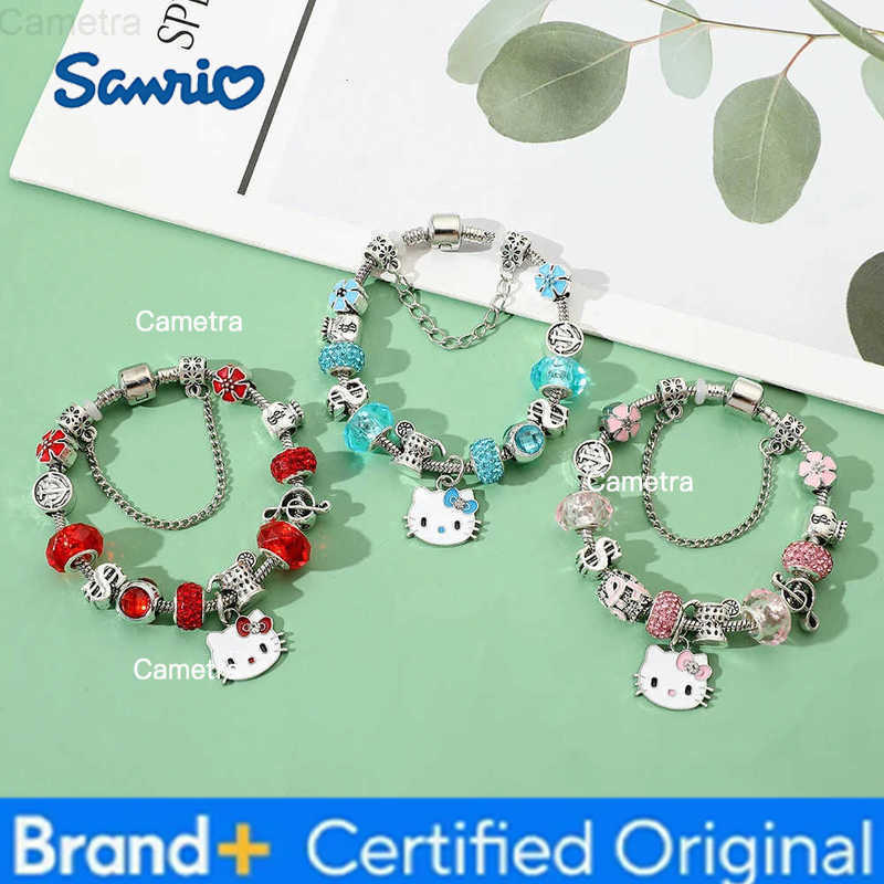 Sanrio Fashion Bracelet Beads for Christmas Cartoon Character Hello Kitty Bowknot Anime Crystal Jewelry Accessories Gift H251229