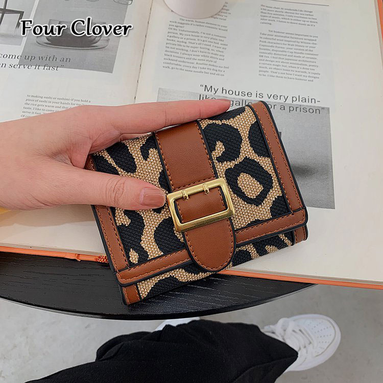 European and American fashion leopard print wallet new luxury wallet trifold short wallet billfold long wallet women's card holder purse men'