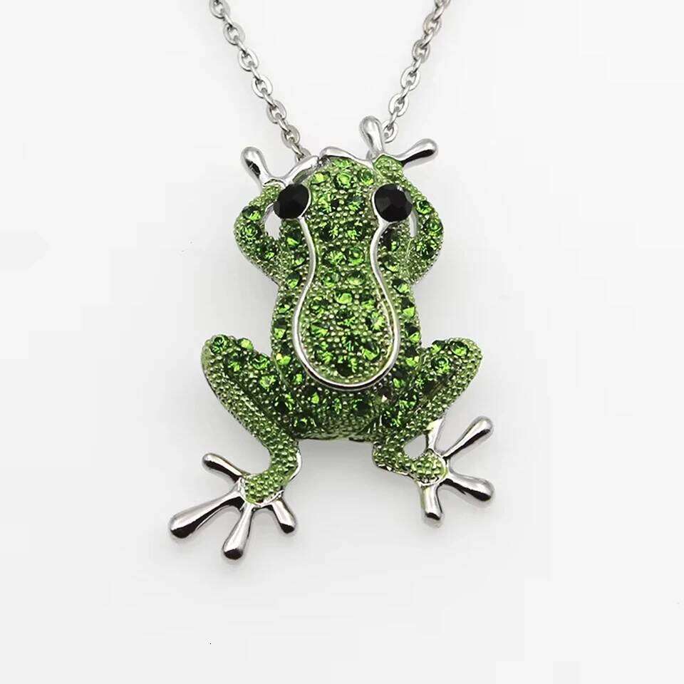 ZAKOL Luxury Green Crystal Frog Brooch Animal Brooches Pins For Women Dress Coat Accessories Jewelry Gift
