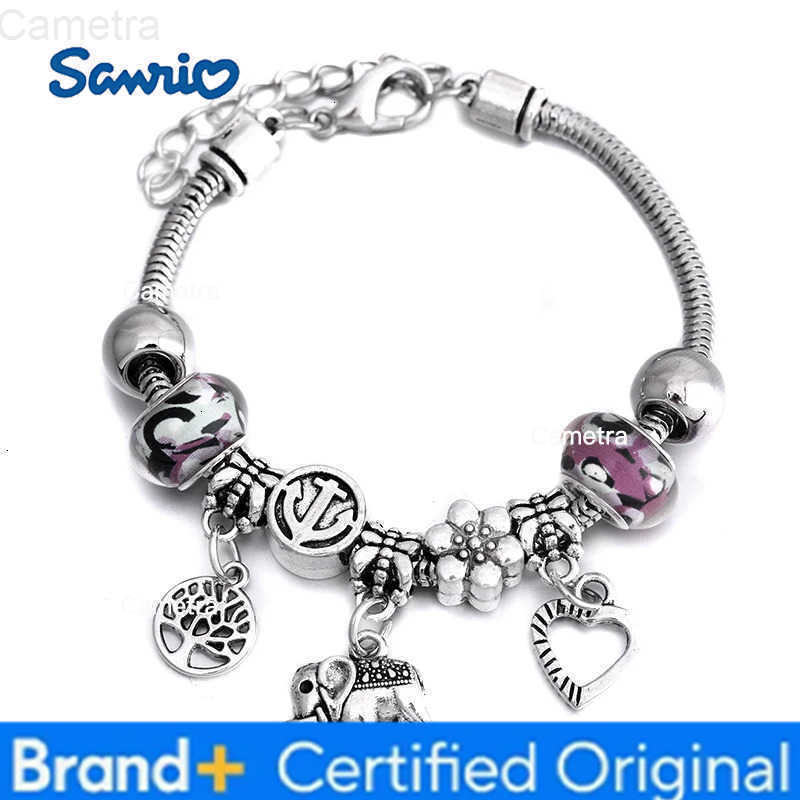 Sanrio Fashion Glamour Bangle Jewelry 6 Colors Metal Lobster Buckle Snake Chain Beaded Bangles For Women Summer Bracelet Romantic Gift H251229