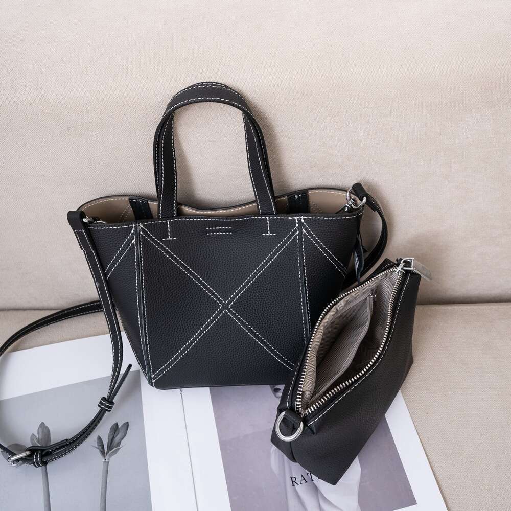 Luxury Shoulder Bags Totes Hobo Cross Border Fashion Handheld Genuine Leather Women S TOGO Top Layer Cowhide Basket Casual Mother Daughter Crossbody B