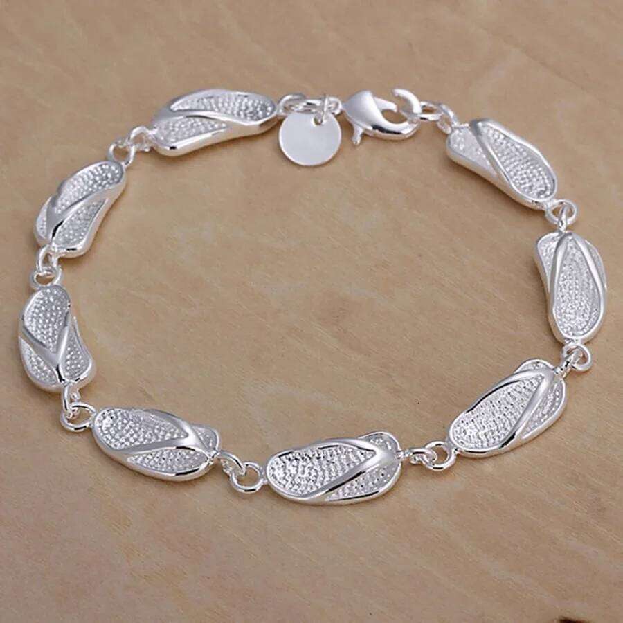 JewelryTop 925 Sterling Silver Bracelets 20CM Unique Design Beautiful Fashion Women Jewelry High Quality 25H1229