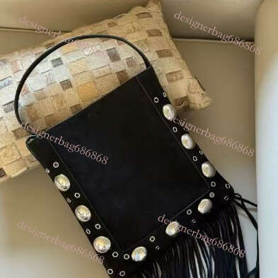 toteBag Shoulder ROSE NOIRE Women S Casual Punk Matte Suede Single Shoulder Crossbody Tassel Tote Bag New Model