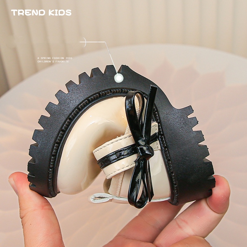 kids shoes brand new spring autumn girls children pu leather shoes kid bow flats shoes size 21-30