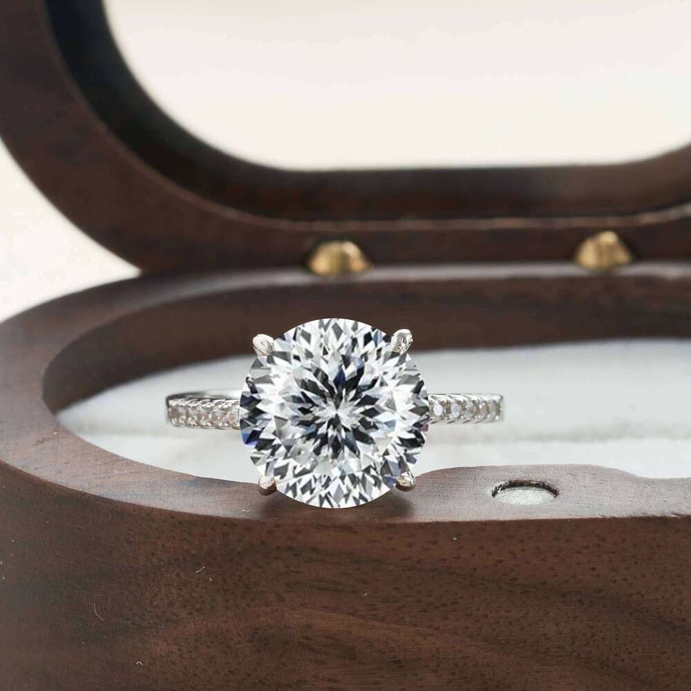 Sparking 5CT Moissanite Rings For Women Engagement Wedding Band 925 Sterling Silver Classic Romantic 4 Claws Ring Jewelry Gift 459