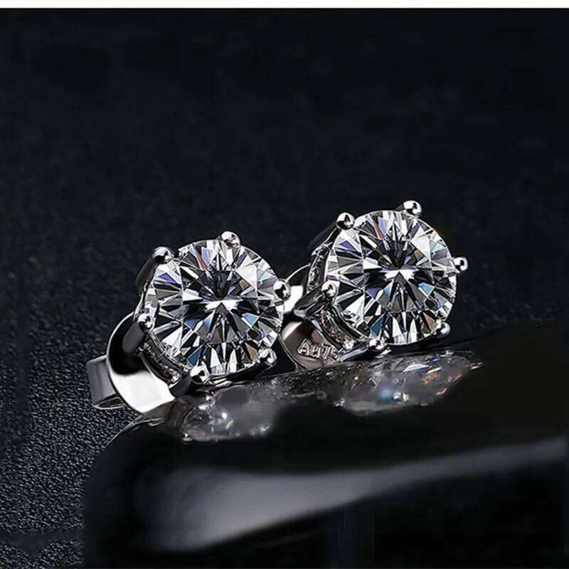 2ct 8mm Moissanite Earrings for Women Lab Grown Diamond Ear Studs 925 Sterling Silver Fine Jewelry Gift 710