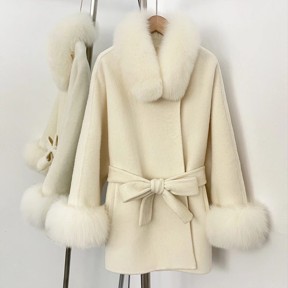 Wool Coat Winter Women Fashion Woman 2025 Woolen Jacket with Fur Natural Womens Female Clothing in Jackets 251216