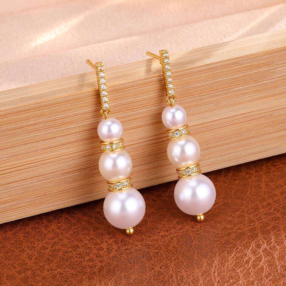 ZAKOL 18K Gold Plated Inlaid Zircon Imitation Pearl Drop Earrings for Women Elegant Engagement Wedding Party Jewelry