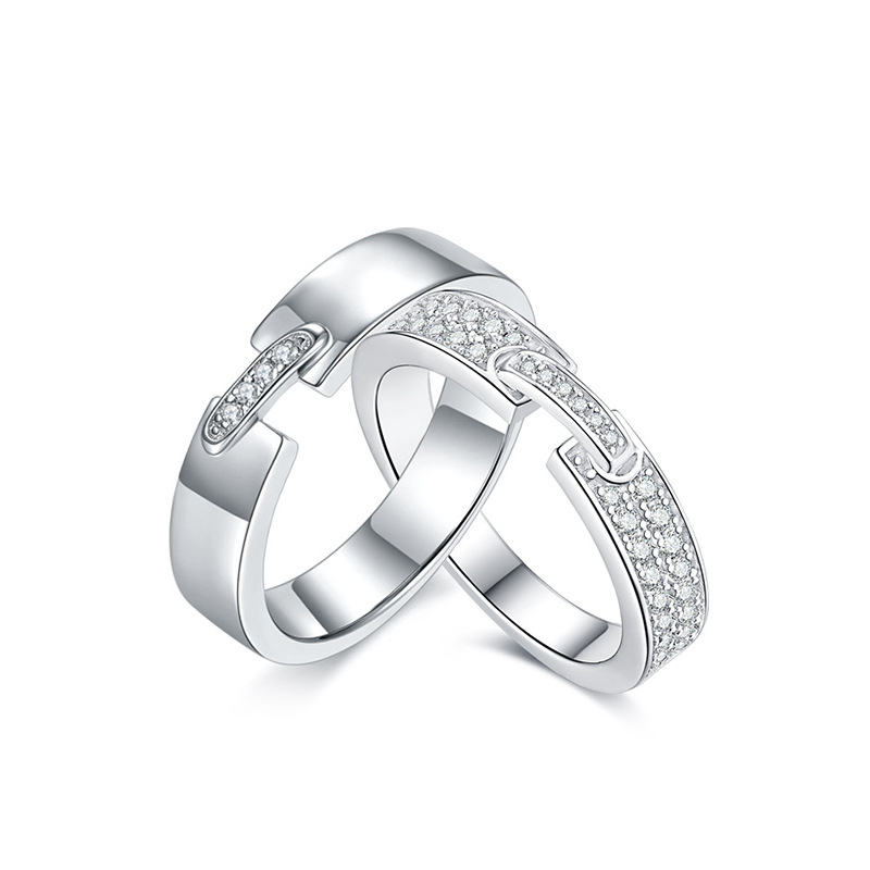Exquisite Moissanite Couple Ring With Lifelong Matching Ring Simple Wedding Proposal Ring Boutique Love Birthday Gift Ring