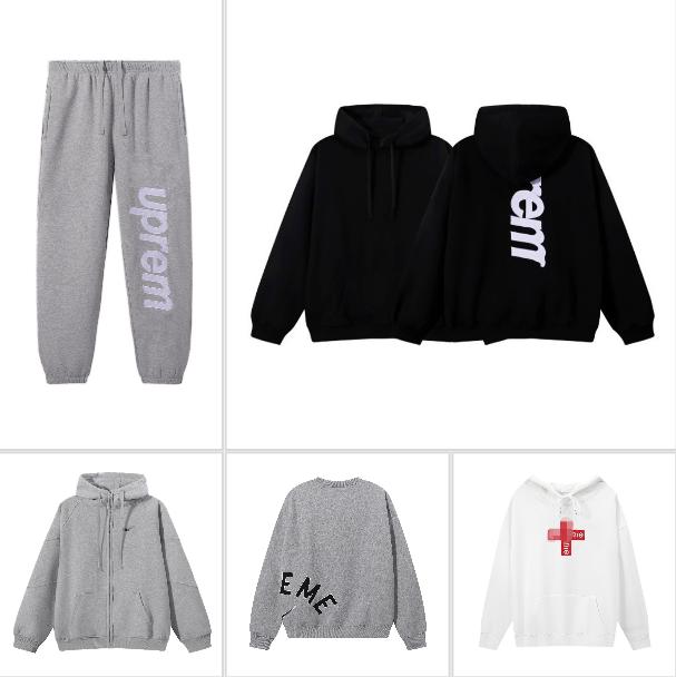 Men's Pullover Hoodie Letter Applique Embroidery Relaxed Fit Sweatpants Casual Streetwear Lovers'