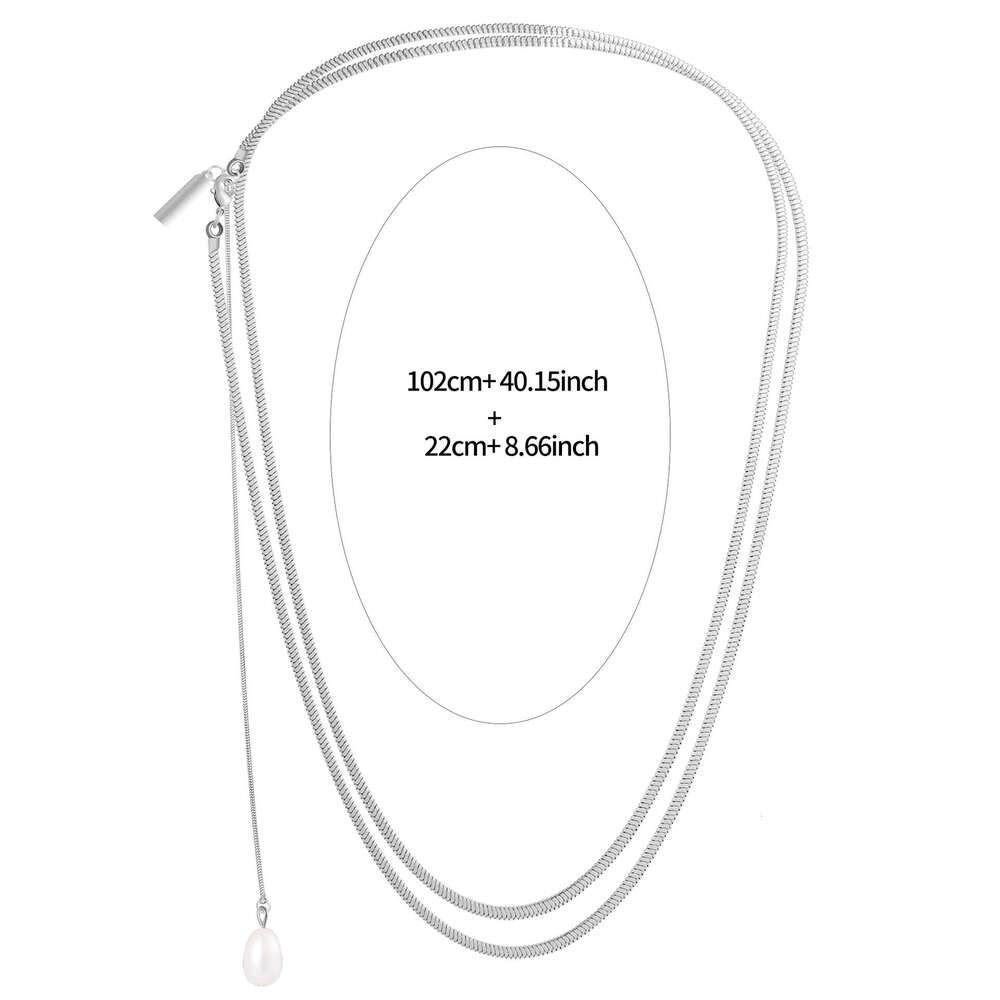 Minimalist Layered Long Snake Bone Necklace for Women, Ins Cold High-end Sweater Chain, Hip-hop Sweet Cool Style Clavicle Chain