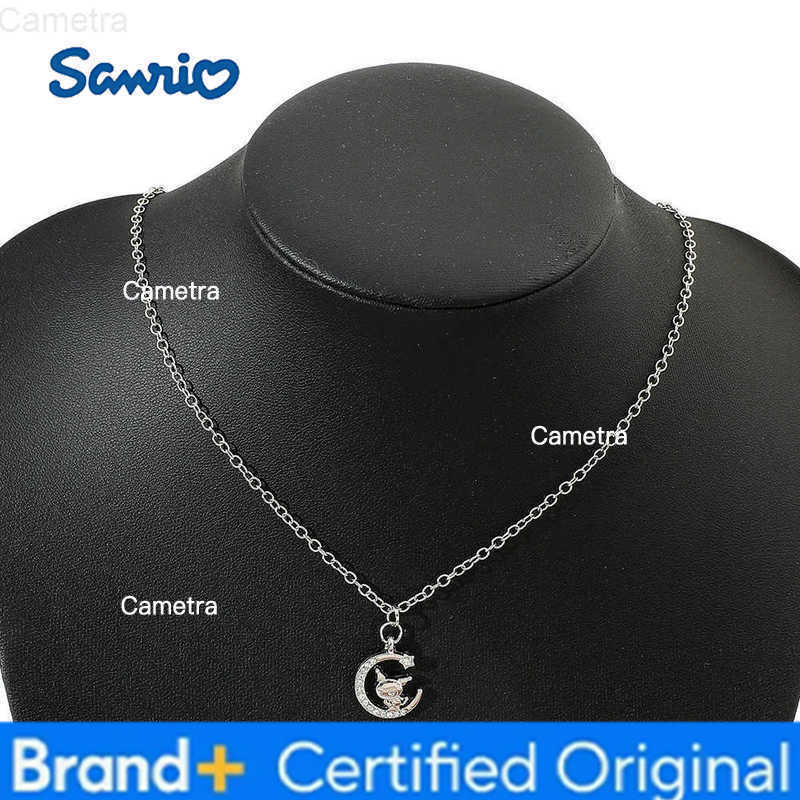 Sanrio Cute Kuromi Cartoon Necklace Sweet Girls Rhinestone Moon Neck Chain Girls Must Dress Up H251229
