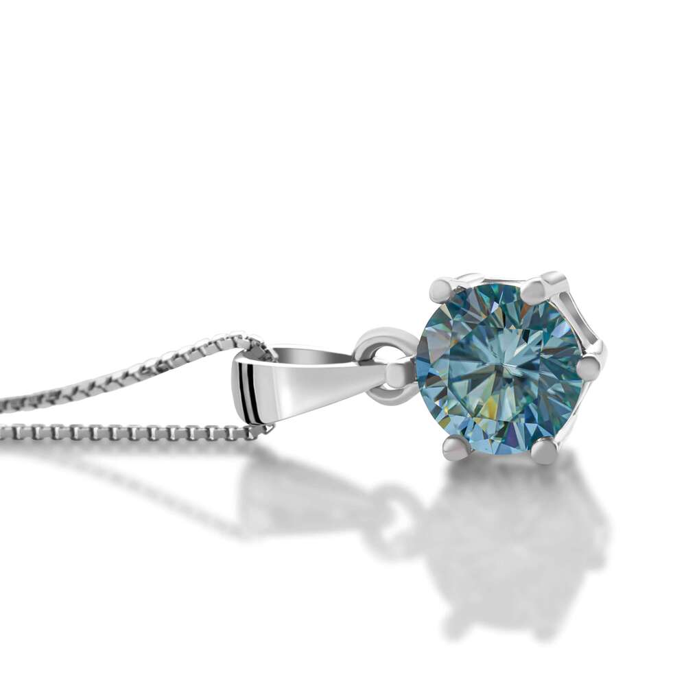 Real D Color 1 Ct Moissanite Pendant Necklace GRA Certificate for Women Wedding Bridal 100% S925 Sterling Silver Fine Jewelry 058